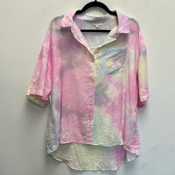 POL tie dye button down - Picture 3 of 6